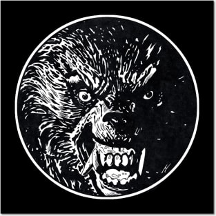 KESSLER WOLF - An American Werewolf in London (Circle Black and White) Posters and Art